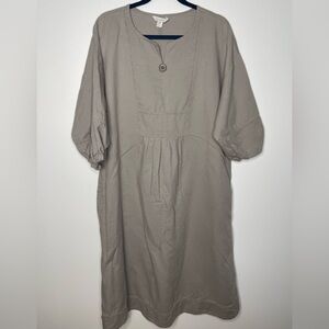 Garnet Hill Linen blend Minimalist Prairie Style dress